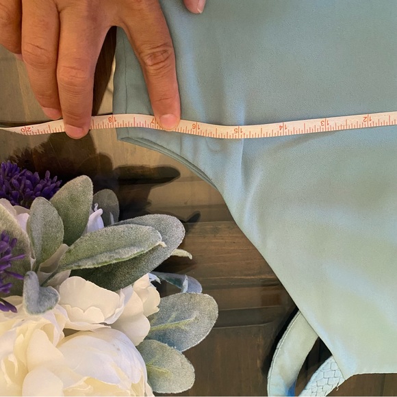 White House Black Market Mint Pastel Dress size 6 asymmetrical hem - Picture 10 of 12